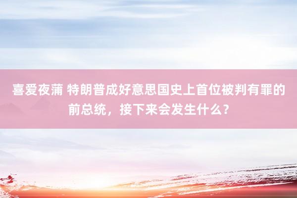 喜爱夜蒲 特朗普成好意思国史上首位被判有罪的前总统，接下来会发生什么？