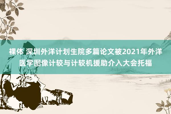 裸体 深圳外洋计划生院多篇论文被2021年外洋医学图像计较与计较机援助介入大会托福