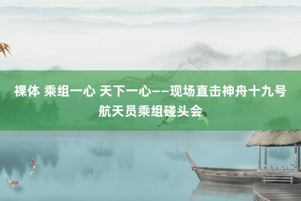 裸体 乘组一心 天下一心——现场直击神舟十九号航天员乘组碰头会